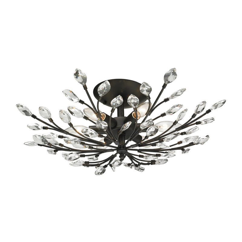 ELK Home 11772/6 Six Light Semi Flush Mount, Burnt Bronze Finish - At LightingWellCo