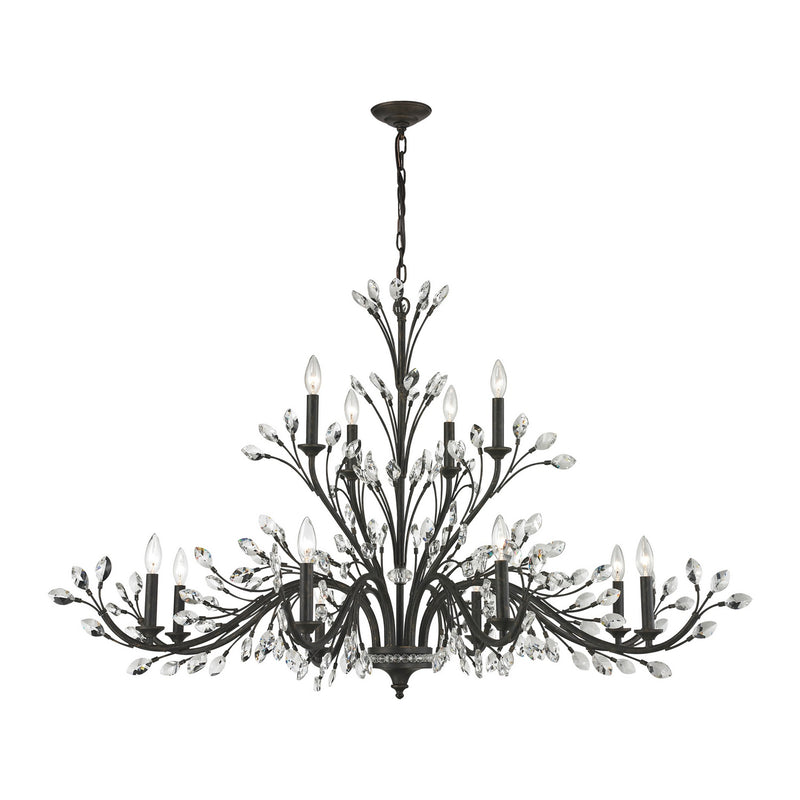 ELK Home 11777/8+4 12 Light Chandelier, Burnt Bronze Finish-LightingWellCo