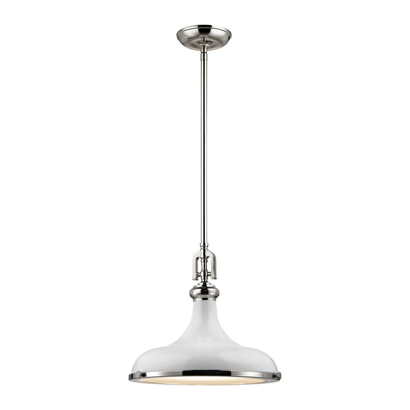 ELK Home 57041/1 One Light Pendant, Gloss White Finish-LightingWellCo