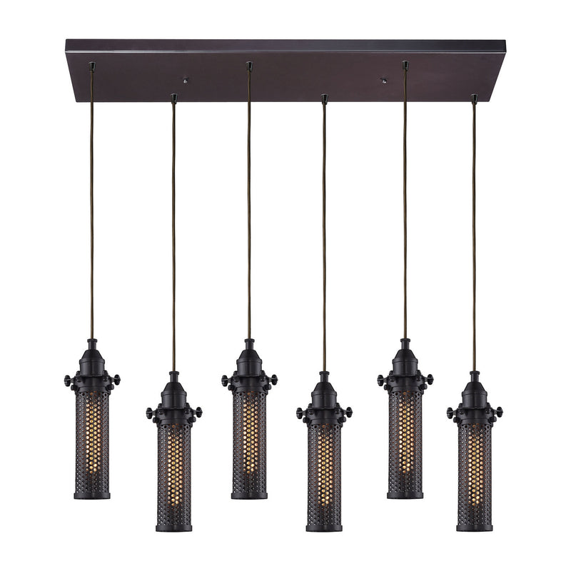 ELK Home 66325/6RC Six Light Pendant, Oil Rubbed Bronze Finish-LightingWellCo