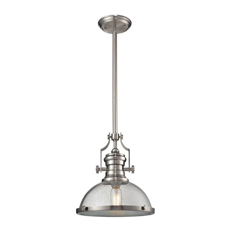 ELK Home 67723-1 One Light Pendant, Satin Nickel Finish-LightingWellCo