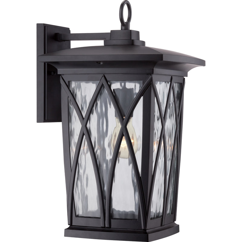 Quoizel GVR8410K One Light Outdoor Wall Lantern, Mystic Black Finish - LightingWellCo