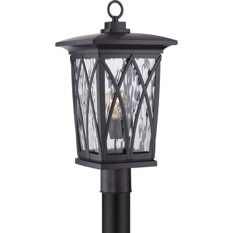 Quoizel GVR9010K One Light Outdoor Post Mount, Mystic Black Finish - LightingWellCo