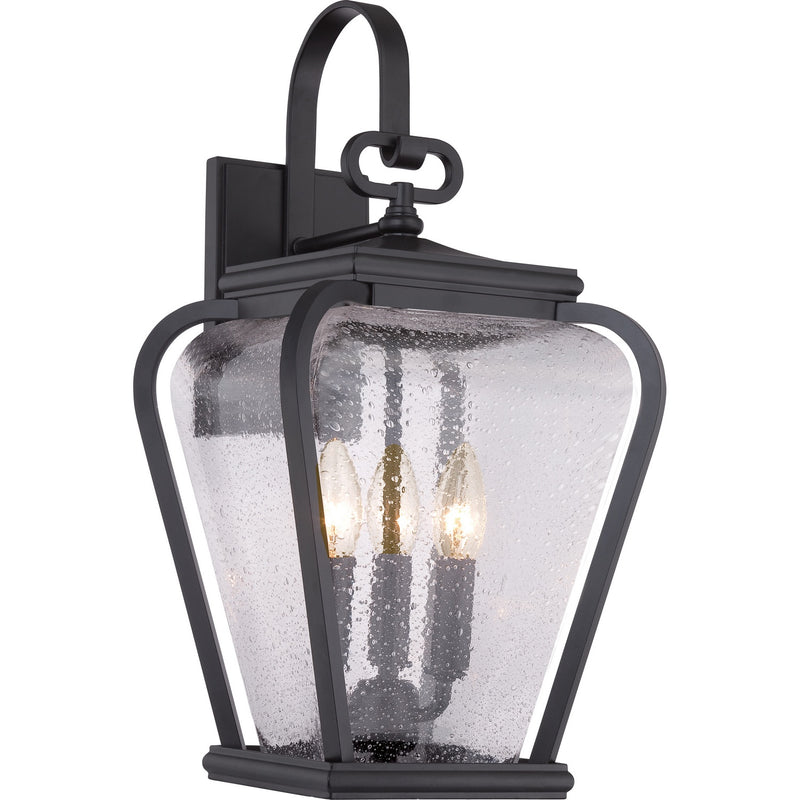 Quoizel PRV8409K Three Light Outdoor Wall Lantern, Mystic Black Finish - LightingWellCo