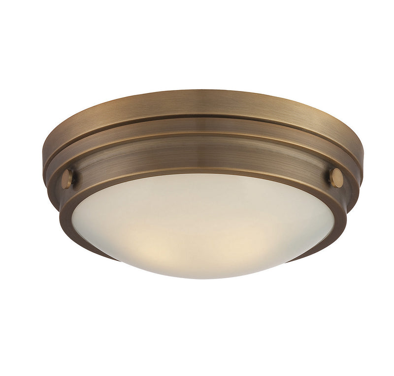 Savoy House 6-3350-14-322 Two Light Flush Mount, Warm Brass Finish LightingWellCo