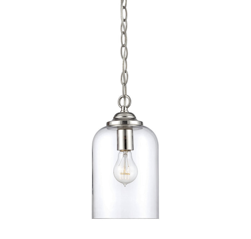 Savoy House Bally 7-700-1-109 One Light Pendant, Polished Nickel Finish - LightingWellCo