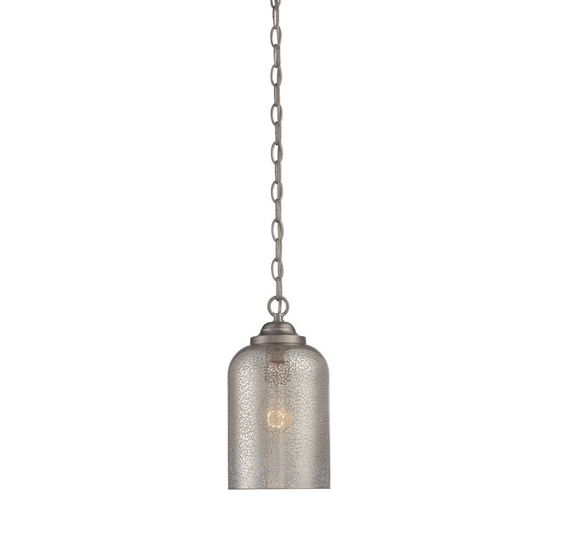 Savoy House Bally 7-701-1-SN One Light Pendant, Satin Nickel Finish - LightingWellCo