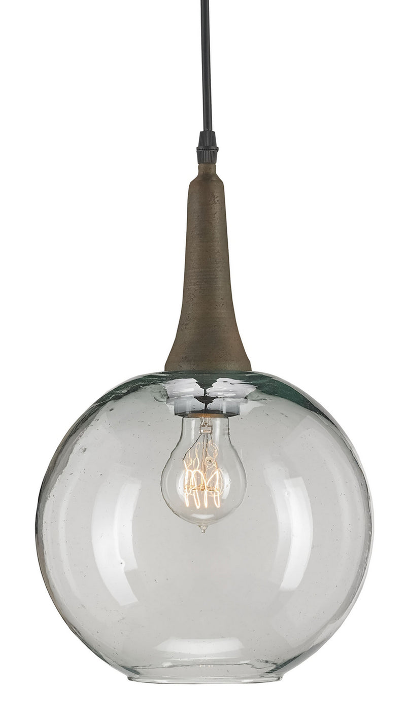 Currey and Company 9600 One Light Pendant, Emery Rust Finish-LightingWellCo