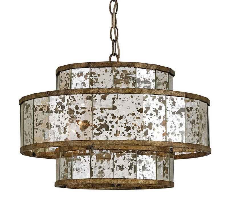 Currey and Company 9759 Four Light Chandelier, Pyrite Bronze/Raj Mirror Finish-LightingWellCo