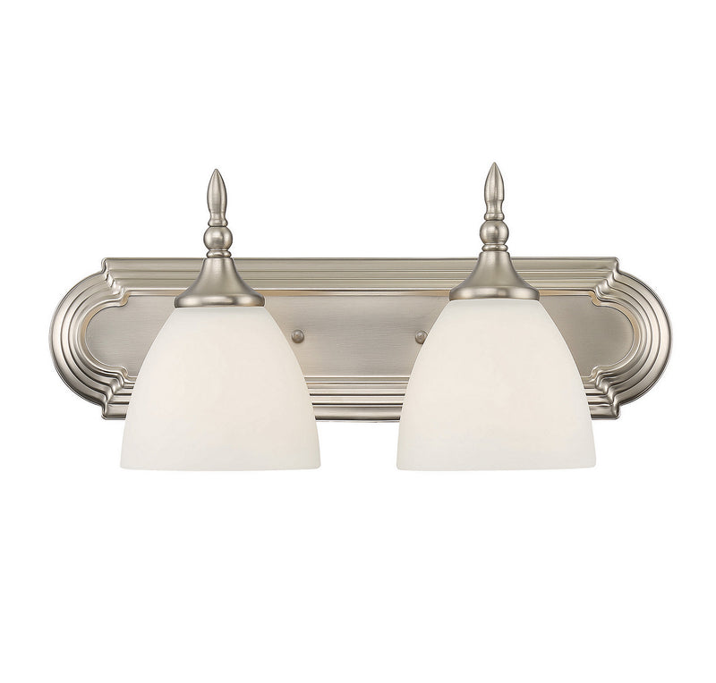 Savoy House Herndon 8-1007-2-SN Two Light Bath Bar, Satin Nickel Finish - LightingWellCo