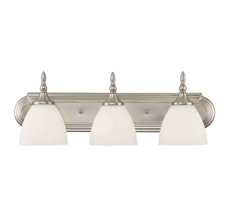 Savoy House Herndon 8-1007-3-SN Three Light Bath Bar, Satin Nickel Finish - LightingWellCo