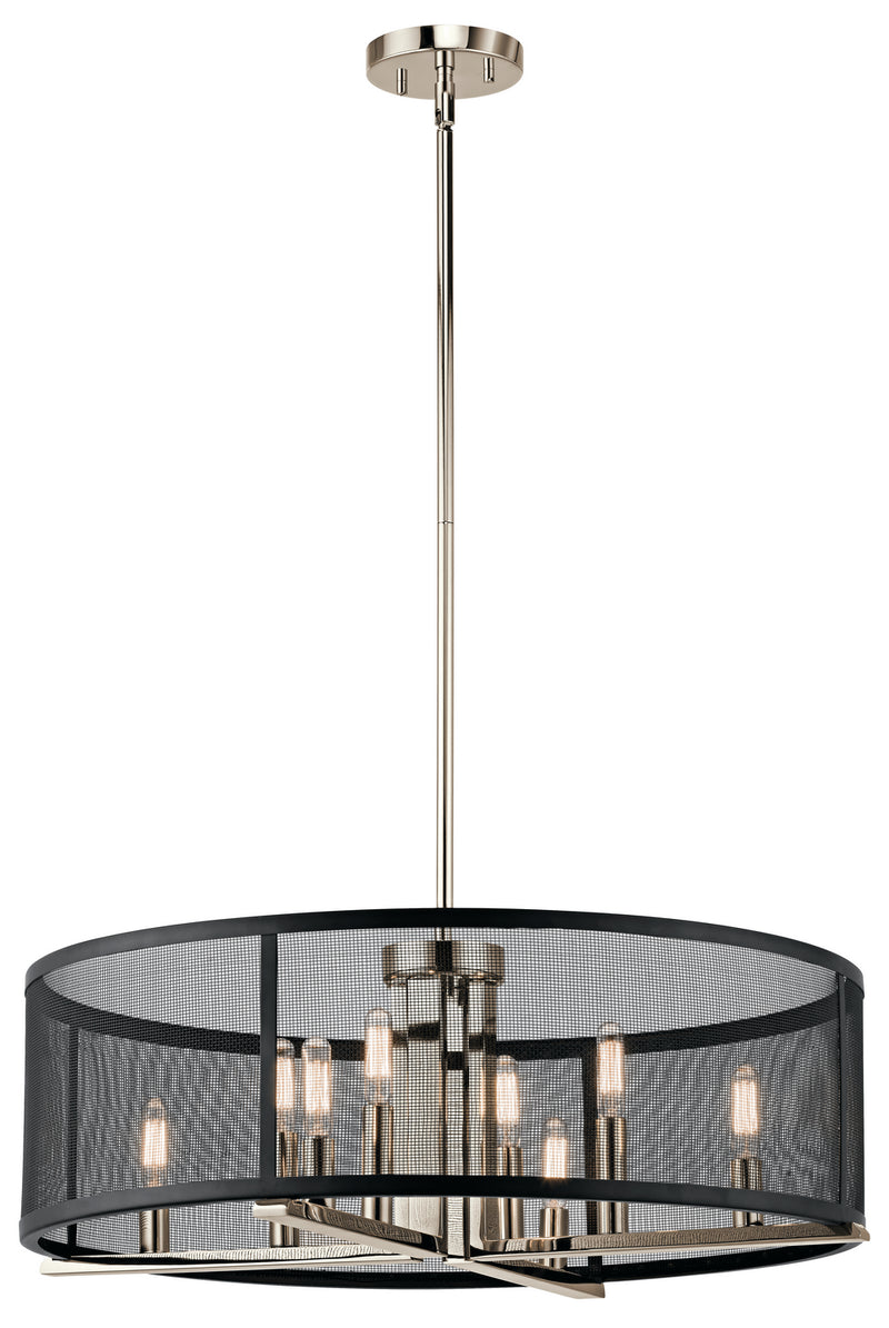 Kichler 43715PN Eight Light Pendant, Polished Nickel Finish - LightingWellCo