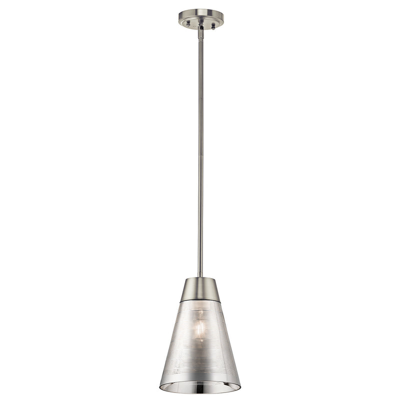 Kichler 43792NI One Light Mini Pendant, Brushed Nickel Finish - LightingWellCo