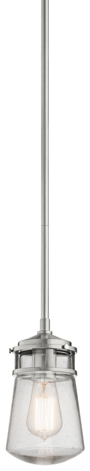 Kichler 49446BA One Light Outdoor Pendant, Brushed Aluminum Finish - LightingWellCo