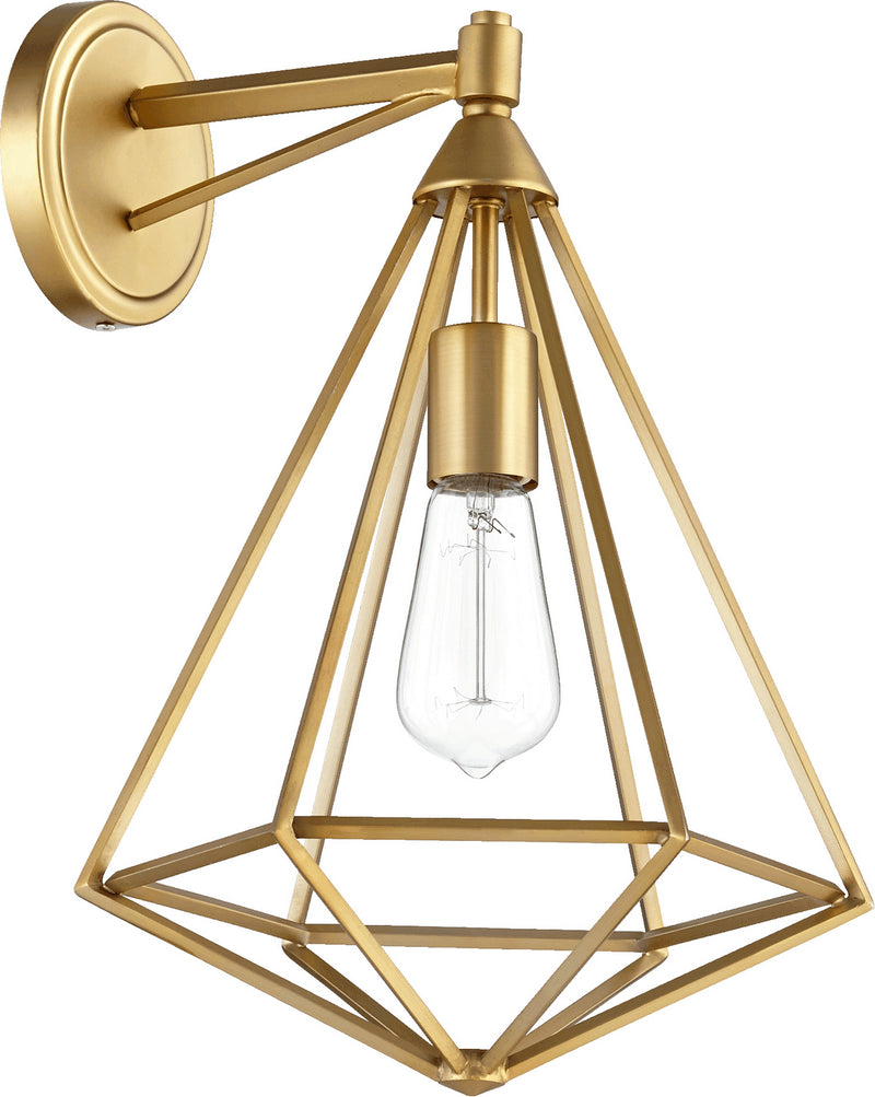 Quorum 5311-1-80 One Light Wall Mount, Aged Brass Finish - LightingWellCo