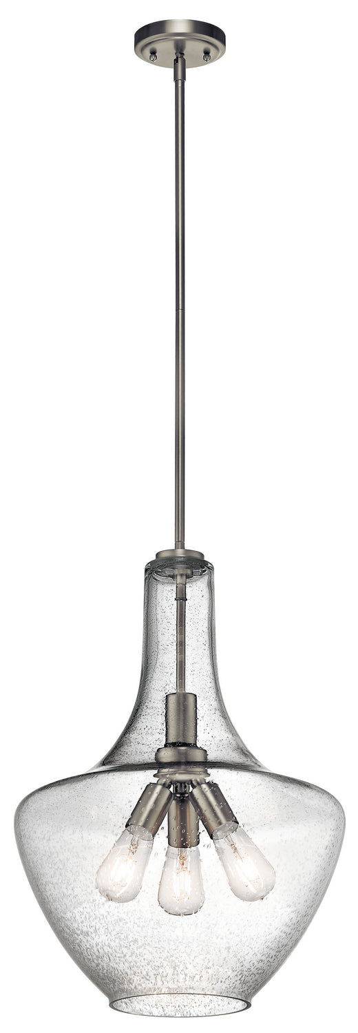 Kichler 42190NI Three Light Pendant, Brushed Nickel Finish - LightingWellCo