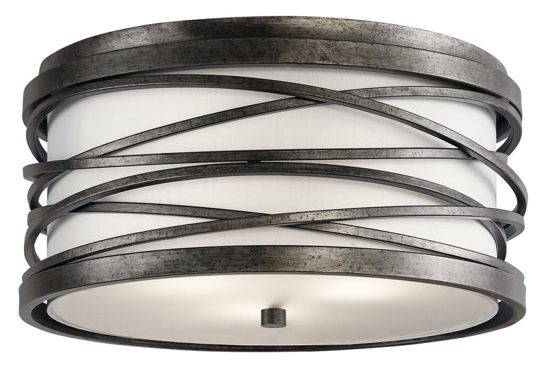 Kichler 42479WMZ Three Light Flush Mount, Warm Bronze Finish - LightingWellCo