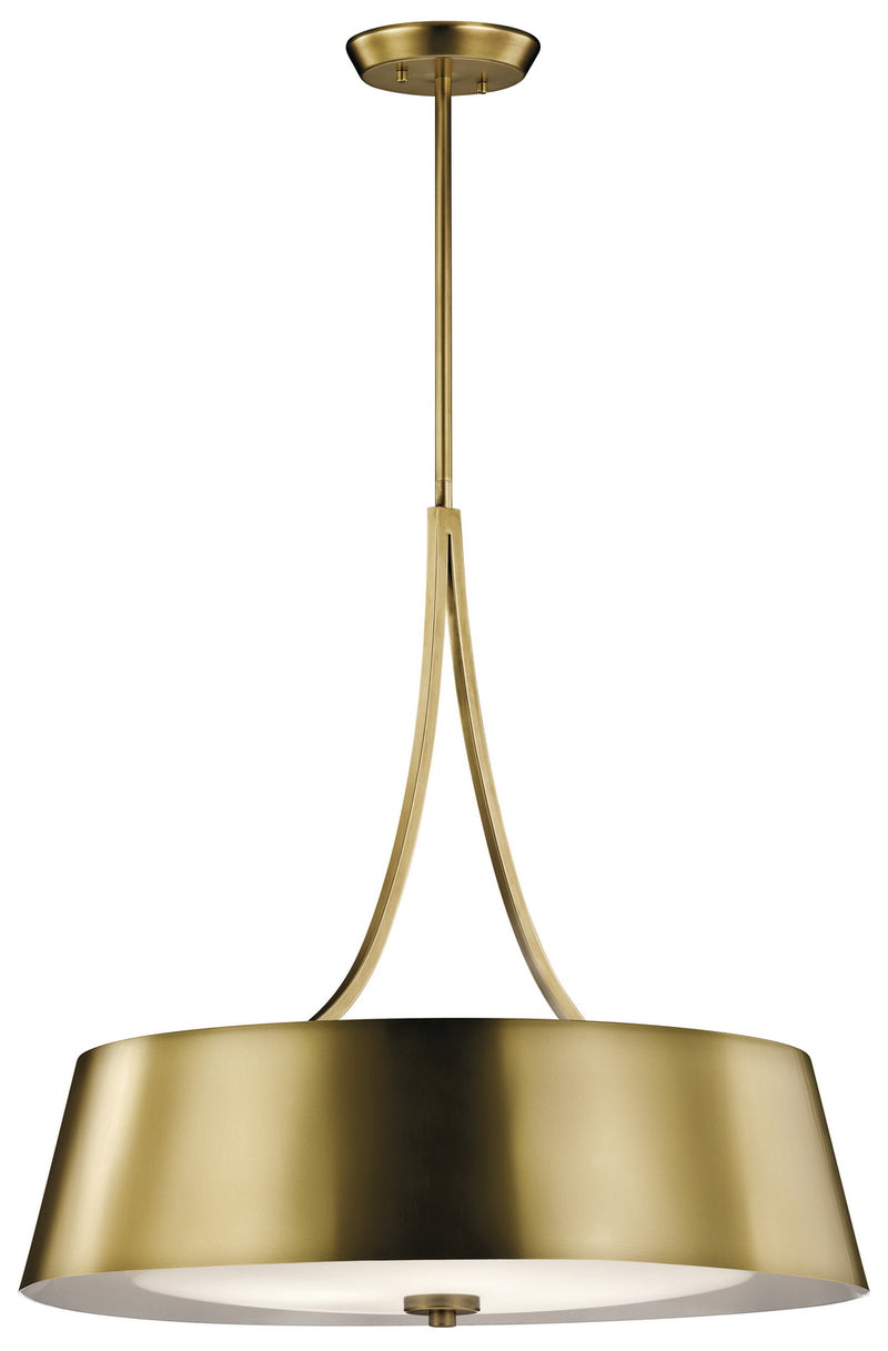 Kichler 43742NBR Four Light Chandelier, Natural Brass Finish - LightingWellCo