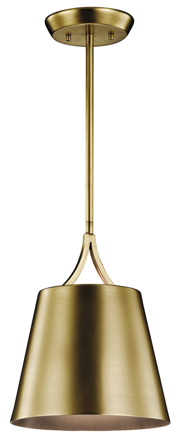 Kichler 43743NBR One Light Mini Pendant, Natural Brass Finish - LightingWellCo