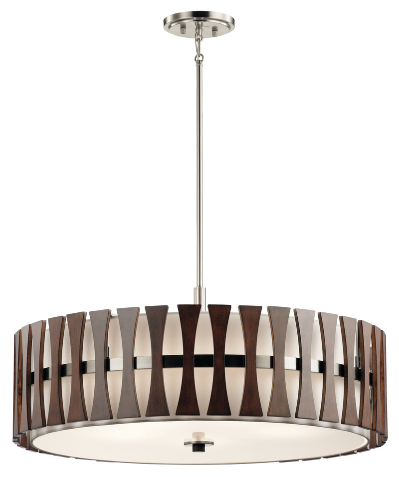 Kichler 43754AUB Five Light Pendant/Semi Flush Mount, Auburn Stained Finish Finish - LightingWellCo