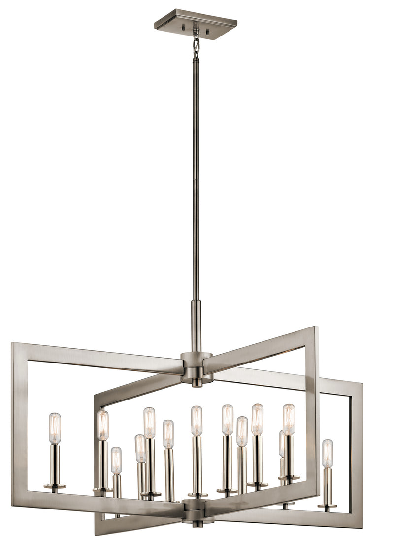 Kichler 43901CLP 13 Light Linear Chandelier, Classic Pewter Finish - LightingWellCo