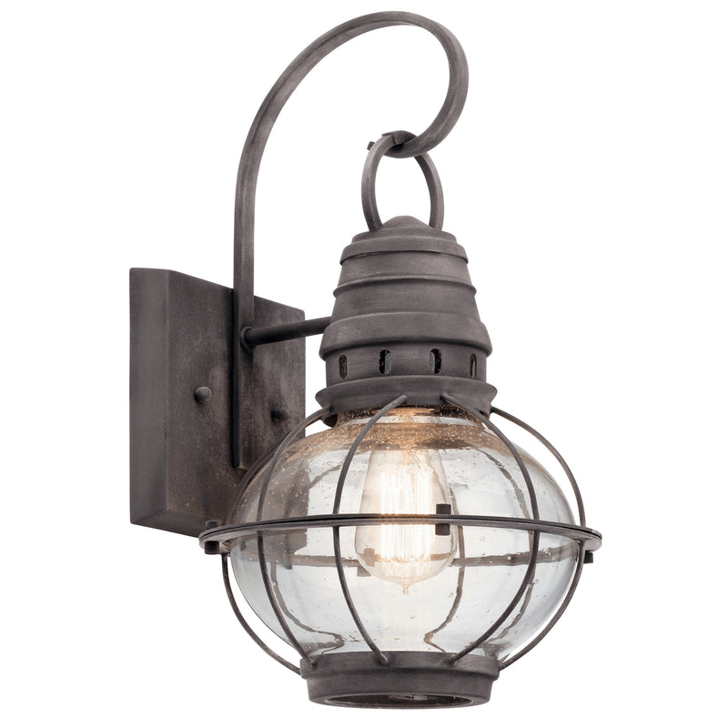 Kichler 49628WZC One Light Outdoor Wall Mount, Weathered Zinc Finish - LightingWellCo