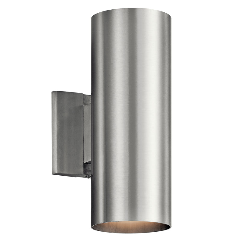 Kichler 9244BA Two Light Outdoor Wall Mount, Brushed Aluminum Finish - LightingWellCo