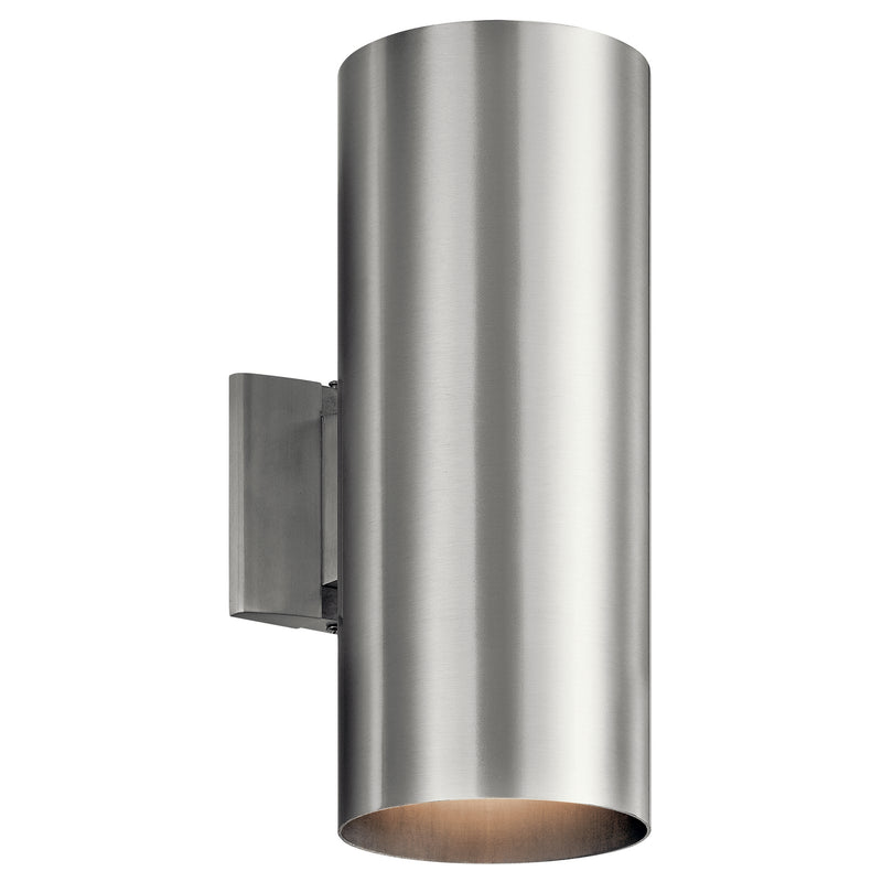 Kichler 9246BA Two Light Outdoor Wall Mount, Brushed Aluminum Finish - LightingWellCo