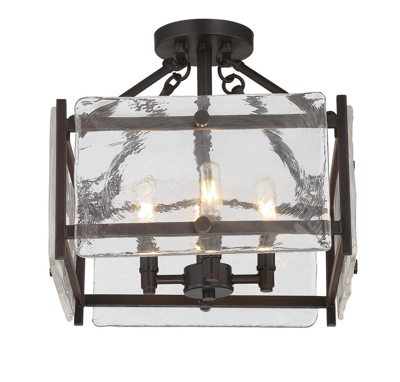 Savoy House 6-3042-4-13 Four Light Semi-Flush Mount, English Bronze Finish LightingWellCo