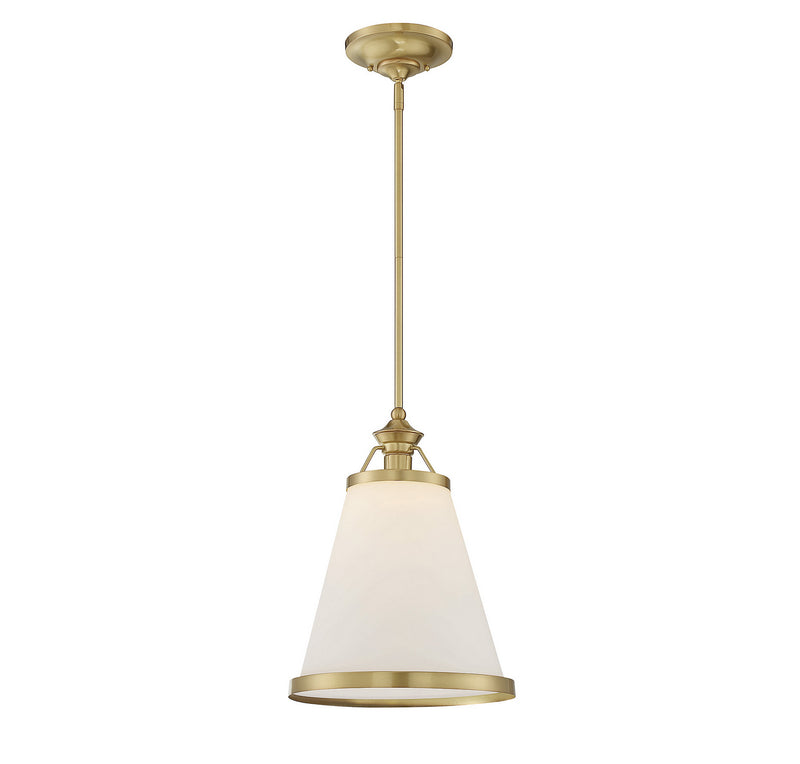 Savoy House Ashmont 7-130-1-63 One Light Pendant, Warm Brass Lustre Finish - LightingWellCo