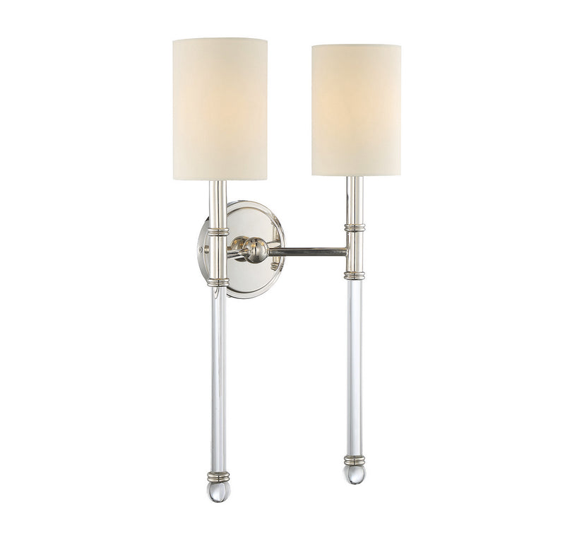 Savoy House Fremont 9-103-2-109 Two Light Wall Sconce, Polished Nickel Finish - LightingWellCo