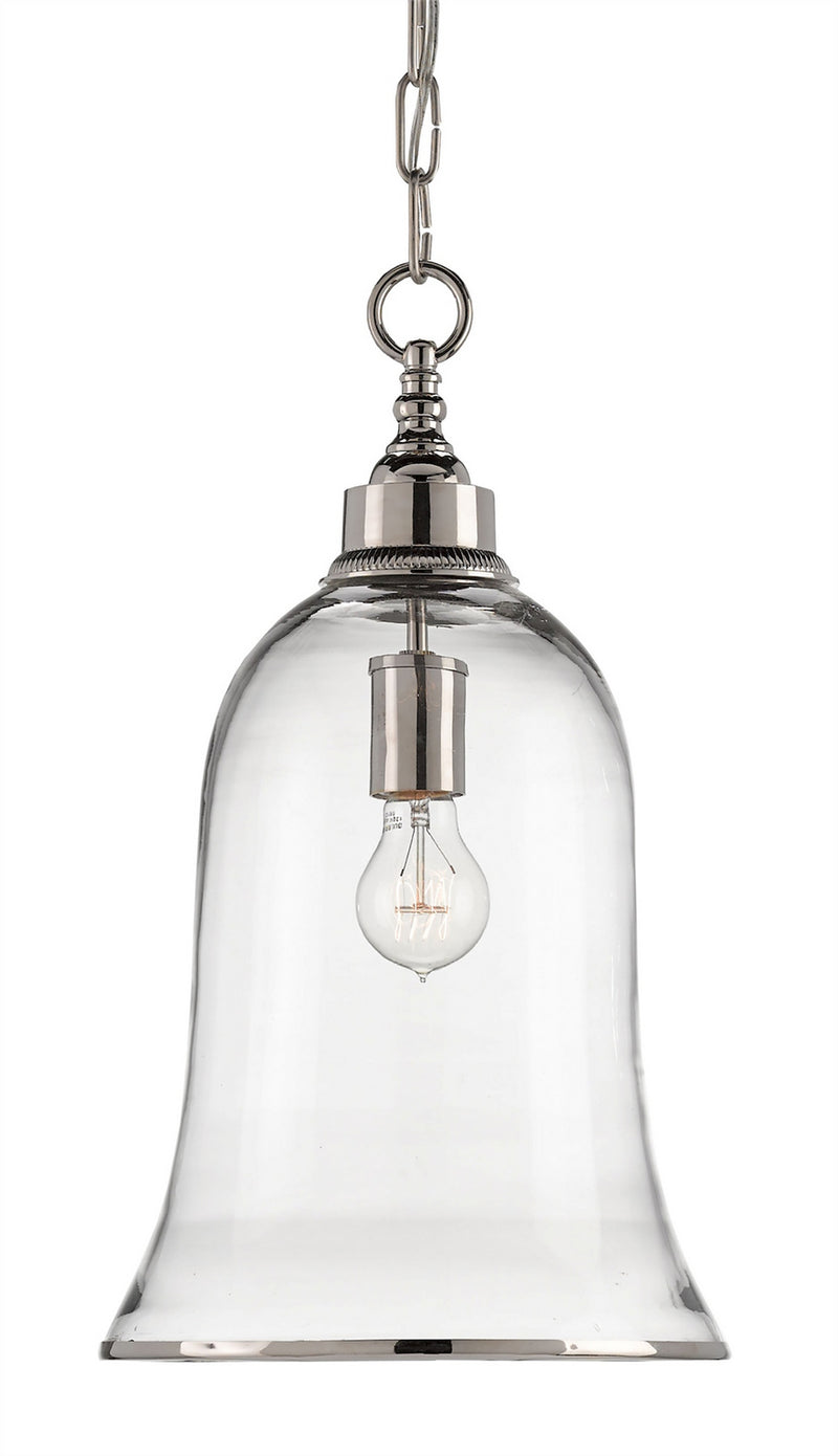 Currey and Company 9382 One Light Pendant, Nickel Finish-LightingWellCo