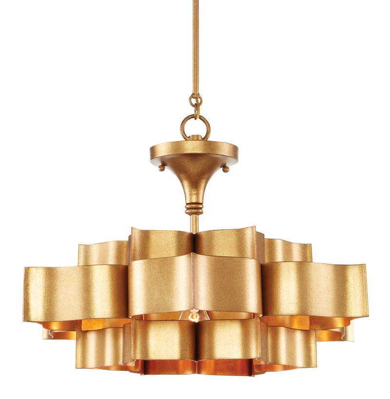 Currey and Company 9944 One Light Chandelier, Antique Gold Leaf Finish-LightingWellCo