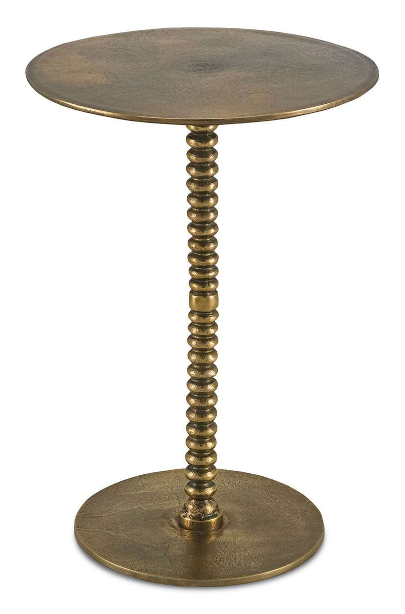 Currey and Company 4188 Accent Table, Brass Finish - LightingWellCo