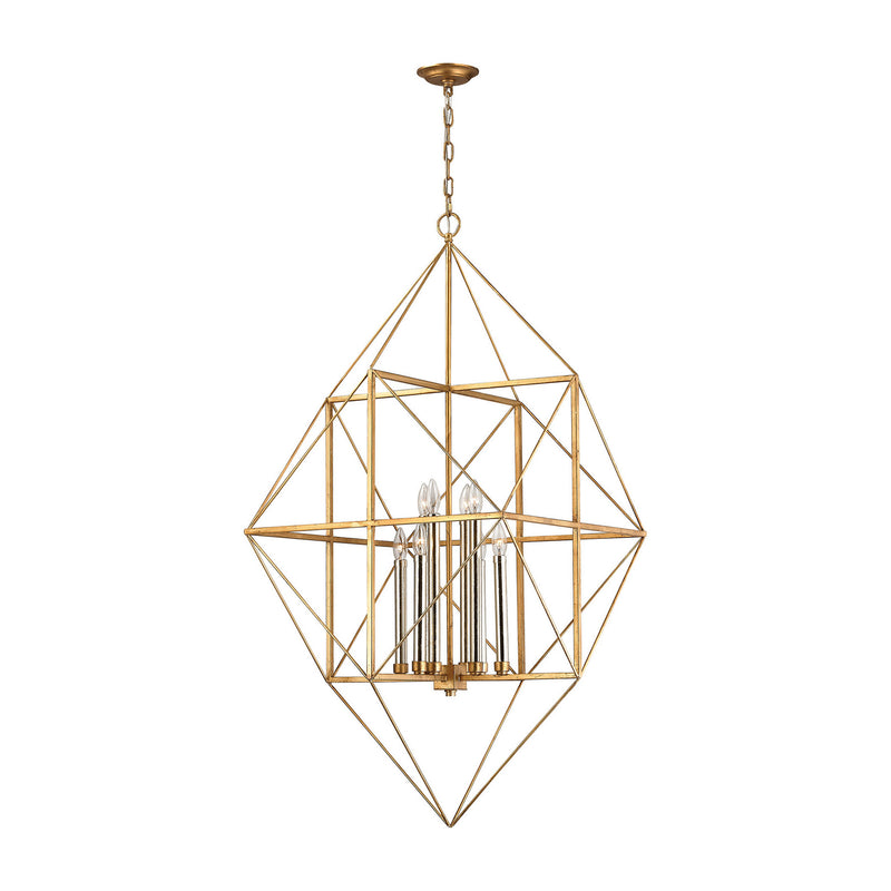 ELK Home 1141-006 Eight Light Chandelier, Gold Leaf Finish-LightingWellCo