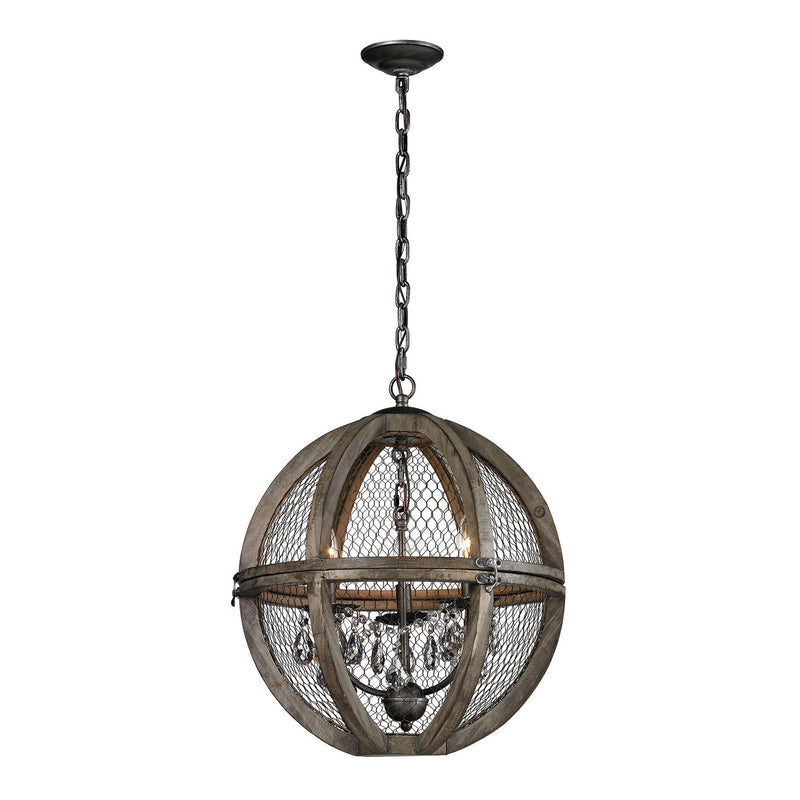 ELK Home 140-007 Three Light Chandelier, Bronze Finish - At LightingWellCo