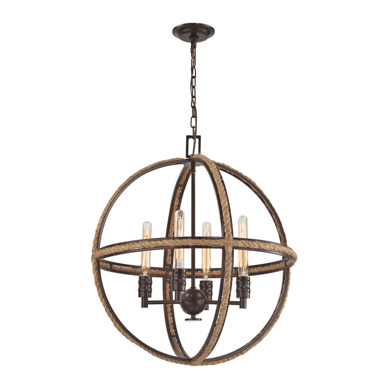 ELK Home 63065-4 Four Light Chandelier, Oil Rubbed Bronze Finish-LightingWellCo