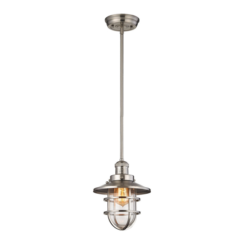 ELK Home 66354/1 One Light Mini Pendant, Satin Nickel Finish - At LightingWellCo