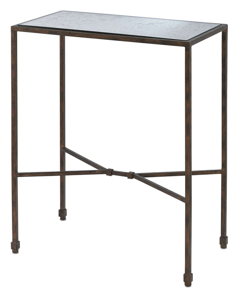 Currey and Company 4000-0006 Accent Table, Cupertino/Antique Mirror Finish - LightingWellCo