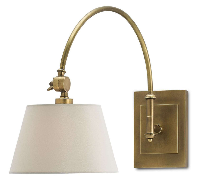 Currey and Company 5000-0003 One Light Wall Sconce, Antique Brass Finish - LightingWellCo