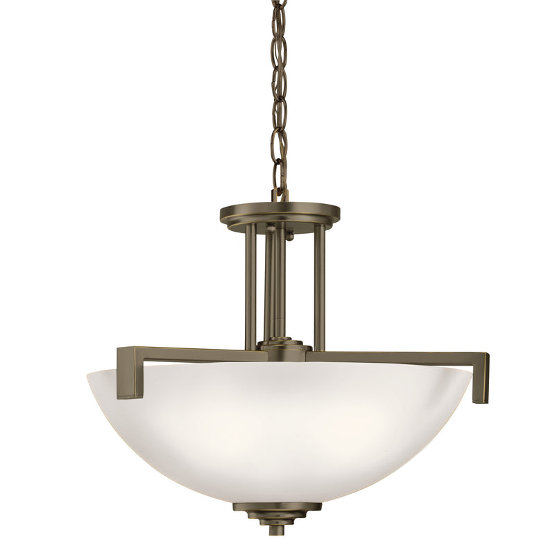 Kichler 3797OZS Three Light Pendant/Semi Flush Mount, Olde Bronze Finish - LightingWellCo