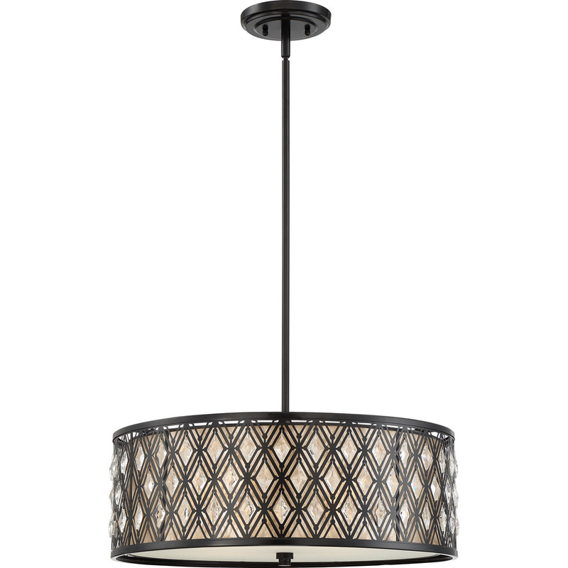 Quoizel MCBQ2822K Four Light Pendant, Mystic Black Finish - LightingWellCo