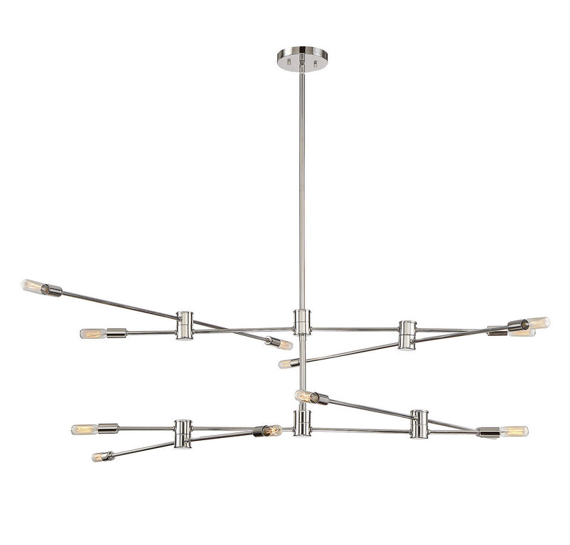 Savoy House 1-7001-12-109 12 Light Chandelier, Polished Nickel Finish LightingWellCo