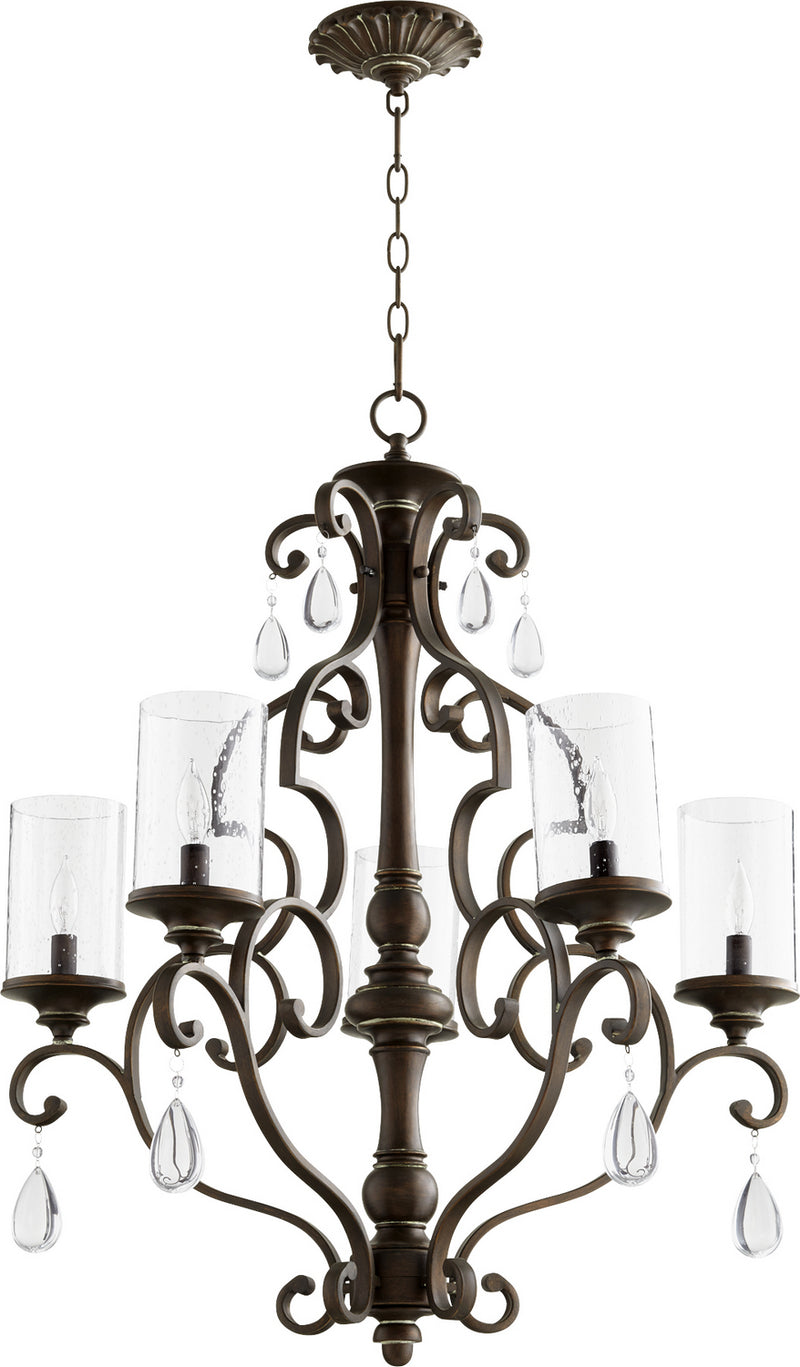 Quorum 6073-5-39 Five Light Chandelier, Vintage Copper Finish - LightingWellCo