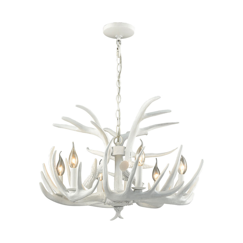 ELK Home D3317 Six Light Chandelier, White Finish-LightingWellCo