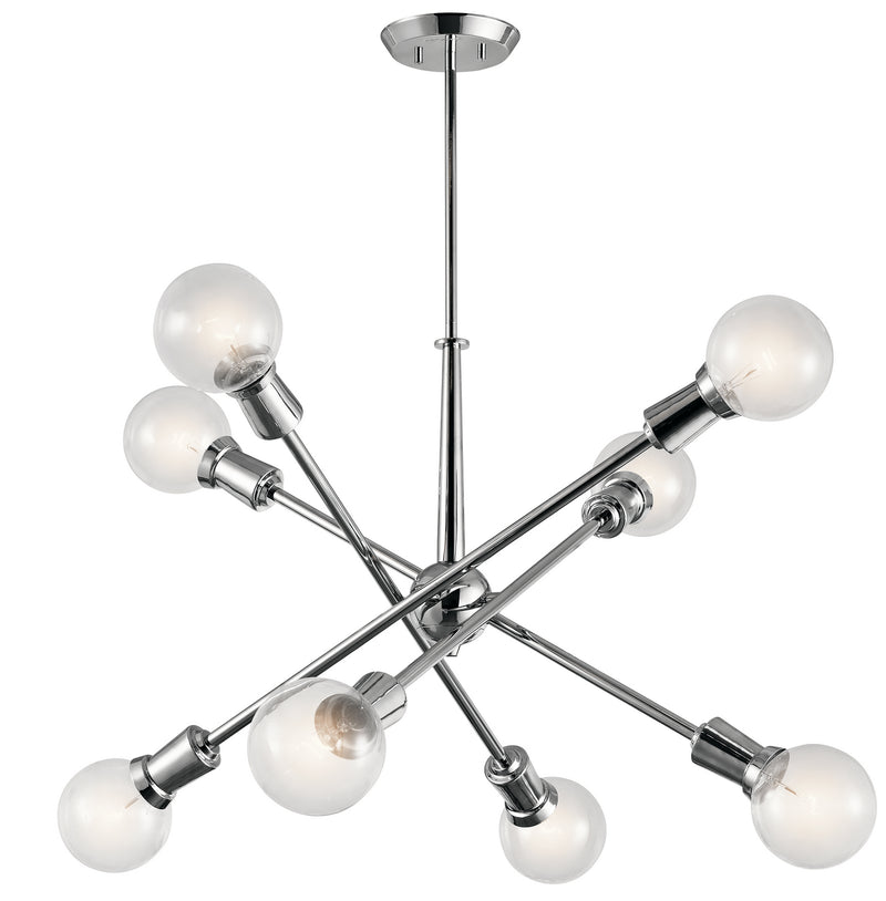 Kichler 43118CH Eight Light Chandelier, Chrome Finish - LightingWellCo