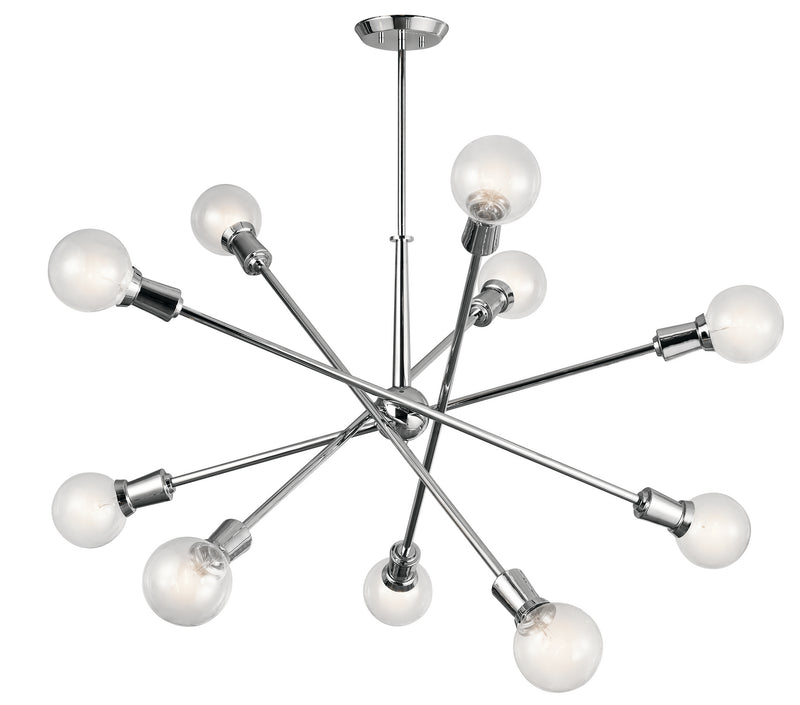 Kichler 43119CH Ten Light Chandelier, Chrome Finish - LightingWellCo