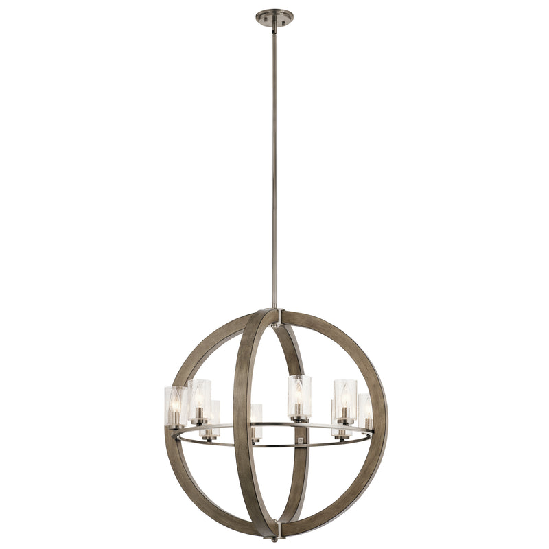 Kichler 43190DAG Eight Light Chandelier, Distressed Antique Gray Finish - LightingWellCo