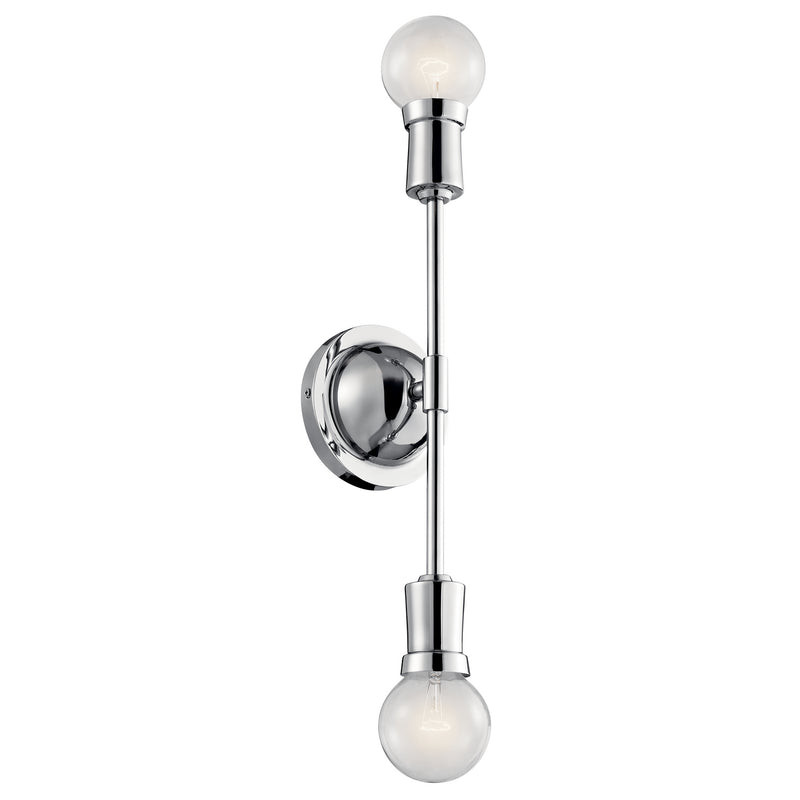 Kichler 43195CH Two Light Wall Sconce, Chrome Finish - LightingWellCo