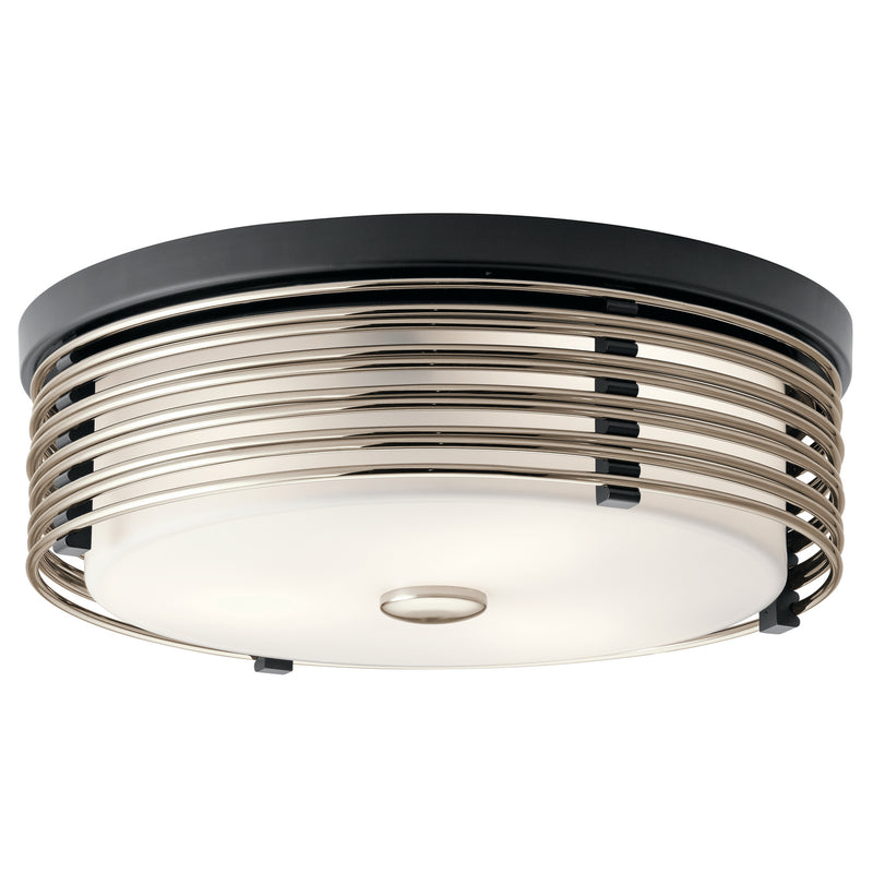 Kichler 43293BK Two Light Flush Mount, Black Finish - LightingWellCo